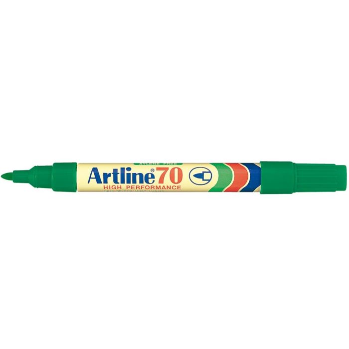 Rotulador Artline Marcador Permanente Ek-70 Verde Punta Redonda 1.5 mm Papel Metal Y Cristal 12 unidades 1