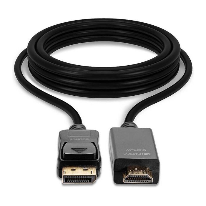 Lindy Cable DisplayPort a HDMI 0.5m 4K UHD 3840x2160@30Hz 3