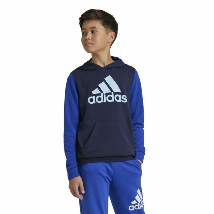 Sudadera con Capucha Niño Adidas Essentials Big Logo Colorblock Azul 5 Sudadera con Capucha Niño Adidas Essentials Big Logo Colorblock Azul 5