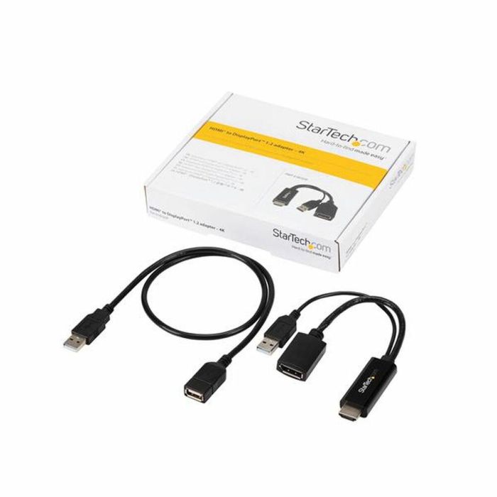 Adaptador DisplayPort a HDMI Startech HD2DP Negro 4K 2 Adaptador DisplayPort a HDMI Startech HD2DP Negro 4K 2