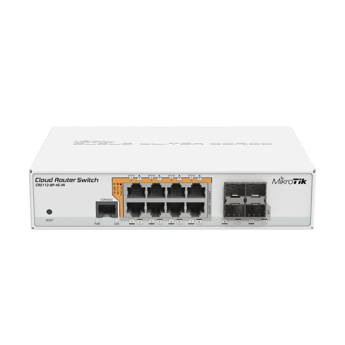 Mikrotik CRS112-8P-4S-IN Switch Gigabit Ethernet 8 puertos PoE (IEEE 802.3af/at) Blanco Mikrotik CRS112-8P-4S-IN Switch Gigabit Ethernet 8 puertos PoE (IEEE 802.3af/at) Blanco
