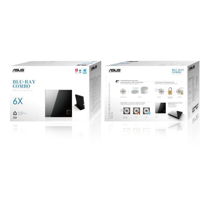 Asus SBC-06D2X-U unidad Blu-Ray DVD Combo externa USB 2.0 Negra Núm. artículo: 90-DT00205-UA219KZ