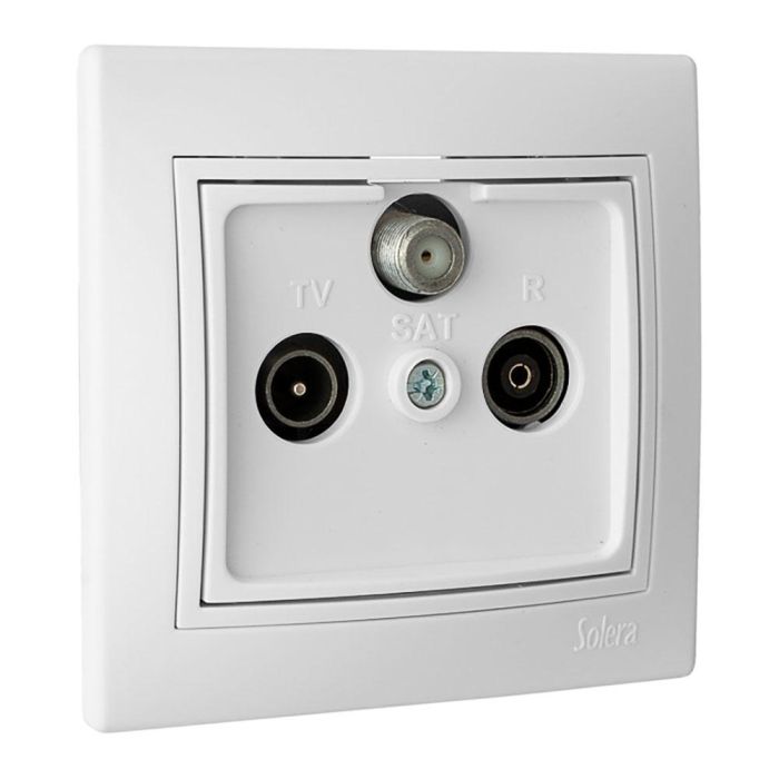 Solera Toma final para satélite, TV y radio, serie Europa, ERP48U, Blanco, Termoplástico, 83x81mm 0 Solera Toma final para satélite, TV y radio, serie Europa, ERP48U, Blanco, Termoplástico, 83x81mm 0