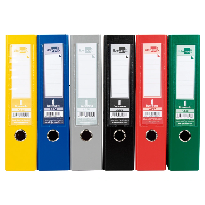 Liderpapel Archivador de palanca A4 Documenta Classic forrado PVC con Rado lomo 75 mm colores surtidos 2