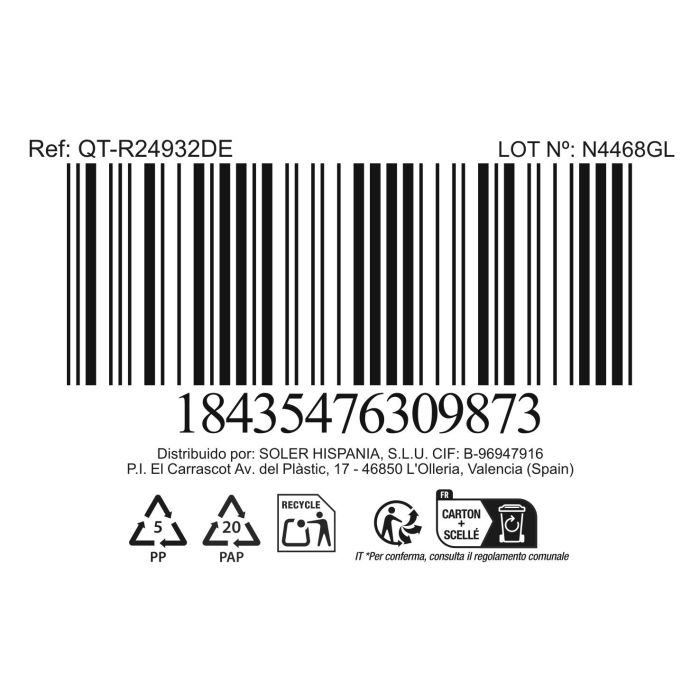 Inde Fiambrera Rectangular Hermética 20.5x15.3 cm 1.3L con Escurridor (6 Unidades) 1