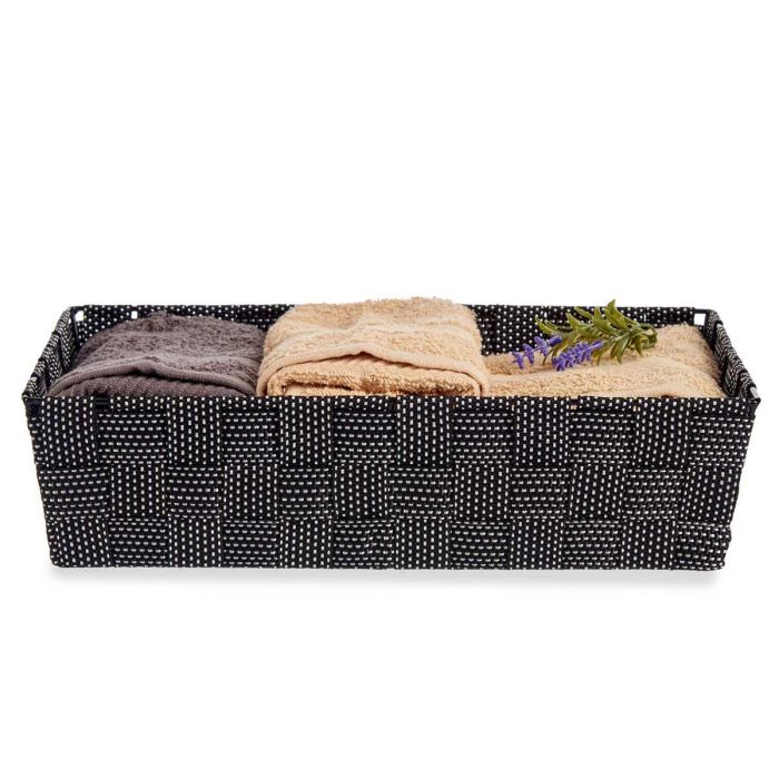 Cesta de tela negra Kipit 34 cm x 21 cm x 8.5 cm, 3.8 l (18 Unidades) 4 Cesta de tela negra Kipit 34 cm x 21 cm x 8.5 cm, 3.8 l (18 Unidades) 4