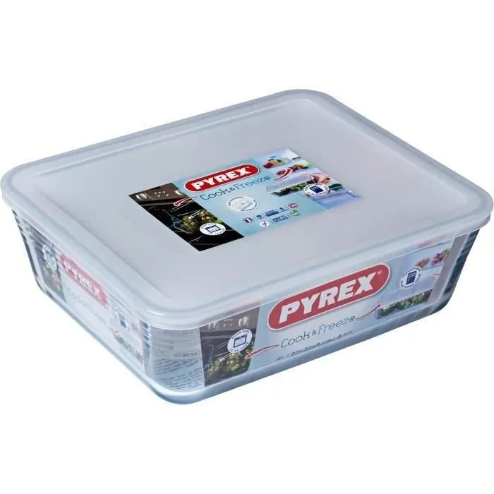 Pyrex Cook & Freeze Recipiente Rectangular Vidrio Transparente 28x23x10 cm - 4.2 L 0 Pyrex Cook & Freeze Recipiente Rectangular Vidrio Transparente 28x23x10 cm - 4.2 L 0