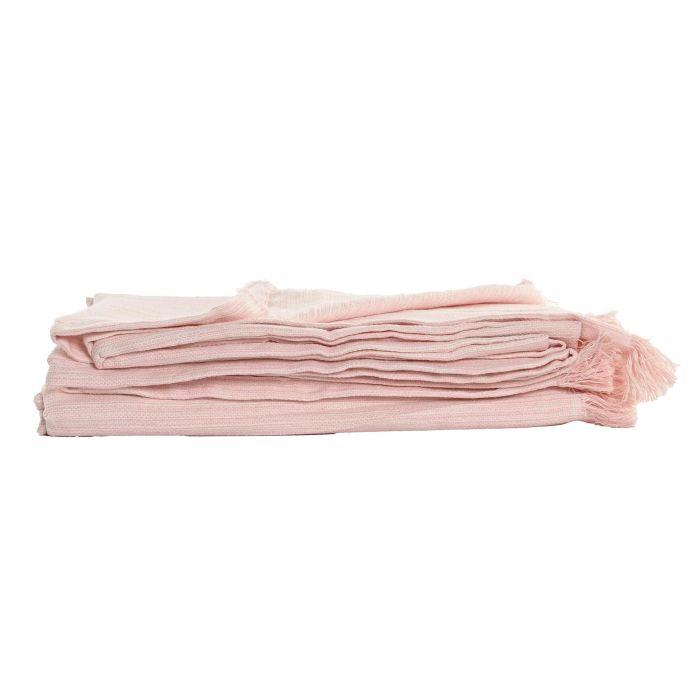 Plaid Basicos DKD Home Decor Rosa Blanco 260 x 0.1 x 230 cm (2 Unidades) 2 Plaid Basicos DKD Home Decor Rosa Blanco 260 x 0.1 x 230 cm (2 Unidades) 2