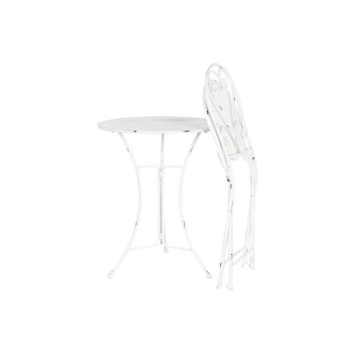 Mesa Terraza Y Jardin DKD Home Decor Blanco 60 x 70 x 60 cm Set de 3 6