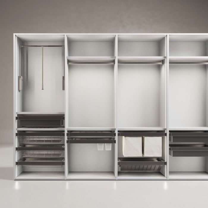 Emuca Bastidor con guías de cierre suave y extracción total para accesorios de armario Quartz, 612-638mm, Aluminio y Plástico, Titanio 7 Emuca Bastidor con guías de cierre suave y extracción total para accesorios de armario Quartz, 612-638mm, Aluminio y Plástico, Titanio 7