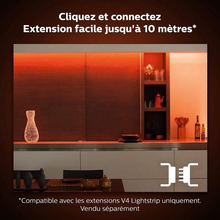 Philips Hue PHI8718699703424 Tira de Luz LED Inteligente para Interior Ambiente Blanco y Color 2m Bluetooth 4