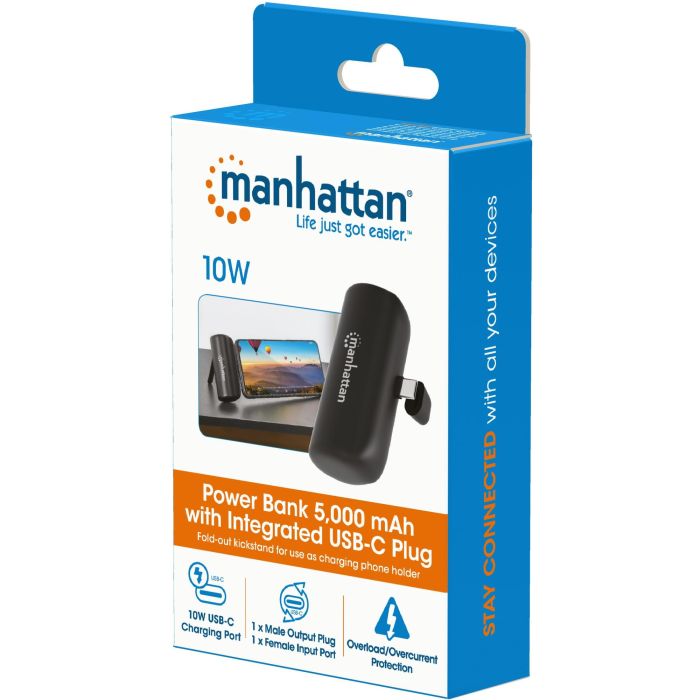 MANHATTAN Powerbank 5000 mAh USB Typ-C Stecker 10W schwarz 5 MANHATTAN Powerbank 5000 mAh USB Typ-C Stecker 10W schwarz 5