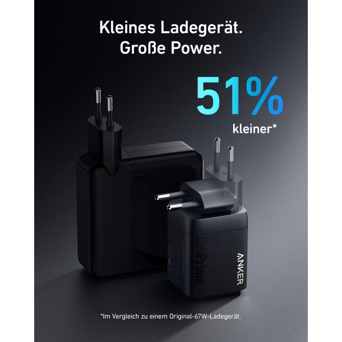 Anker 735 Prime Charger 67W 1 x USB-A 2 x USB-C black 3