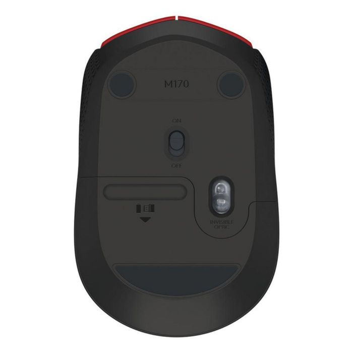 Logitech M171 Ratón Inalámbrico, RF Wireless, Pila Alcalina, Rojo
