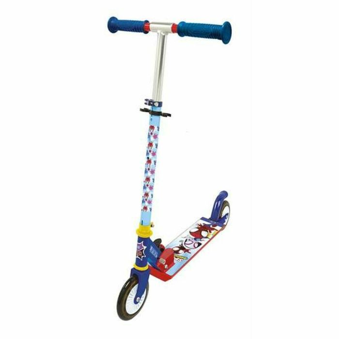 Smoby SMO750374 Spidey Skatinet Poldable de 2 Ruedas, Estructura de Metal, Manejo Ajustable