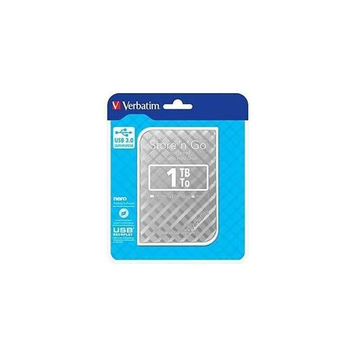 Verbatim Disco Duro Portátil Store 'N' Go 1Tb Hdd 2.5" Usb 3.0 Plata Verbatim Disco Duro Portátil Store 'N' Go 1Tb Hdd 2.5" Usb 3.0 Plata