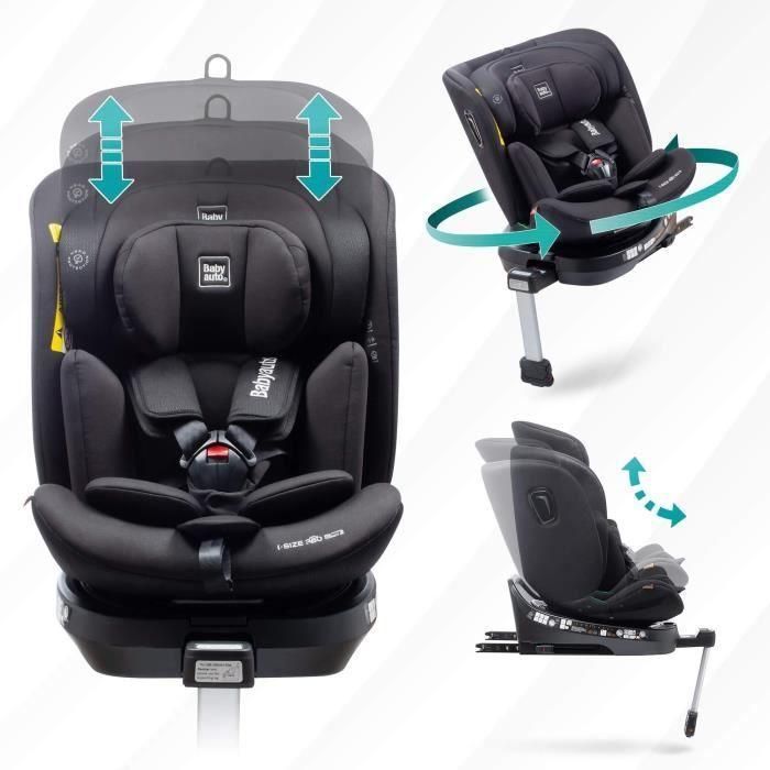 Silla de coche - BABYAUTO - AITANA GRIS ANTRACITA - Desde el nacimiento hasta los 12 años - 0-36 kg - I-Size - ISOFIX - Giratoria 360° - ECE R129 4 Silla de coche - BABYAUTO - AITANA GRIS ANTRACITA - Desde el nacimiento hasta los 12 años - 0-36 kg - I-Size - ISOFIX - Giratoria 360° - ECE R129 4