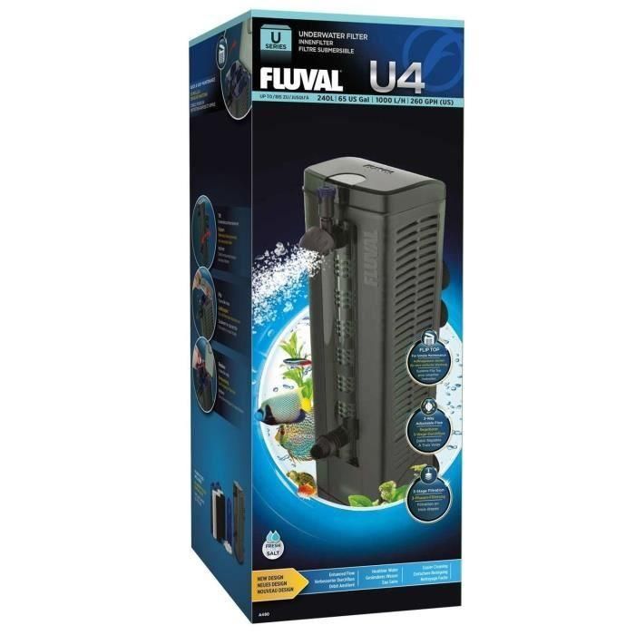 Fluval U4 Filtro Sumergible para Acuarios 130-240L con 3 Etapas de Filtración, Regulador de Flujo 3 Vías y Medios Filtrantes Incluidos 3 Fluval U4 Filtro Sumergible para Acuarios 130-240L con 3 Etapas de Filtración, Regulador de Flujo 3 Vías y Medios Filtrantes Incluidos 3