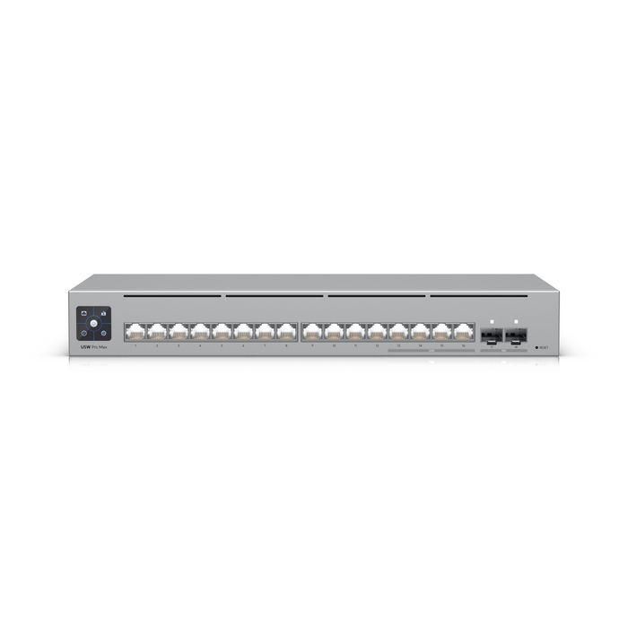 Ubiquiti Switch Layer 3 de 16 Puertos con 4x 2.5 GbE, 12x GbE, 2x 10G SFP+, Etherlighting™ y 50W Ubiquiti Switch Layer 3 de 16 Puertos con 4x 2.5 GbE, 12x GbE, 2x 10G SFP+, Etherlighting™ y 50W