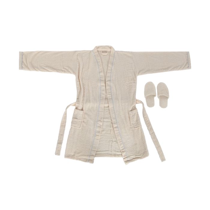 DKD Home Decor Albornoz Crema 1 x 120 x 63 cm Set de 2 Algodón/Poliéster Hombre 3