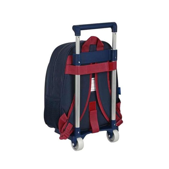 Mochila Escolar con Ruedas F.C. Barcelona Corporativa Azul Granate (27 x 33 x 10 cm) 1