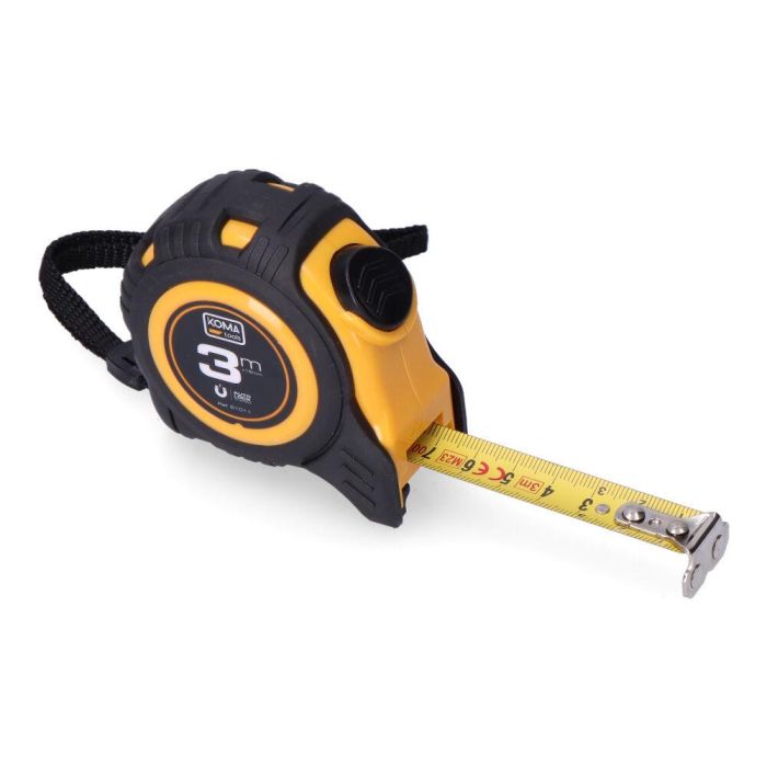 Koma Tools Flexómetro Magnet 3 m x 16 mm Cuerpo ABS Antideslizante Gancho Magnético Cinta Amarilla 1