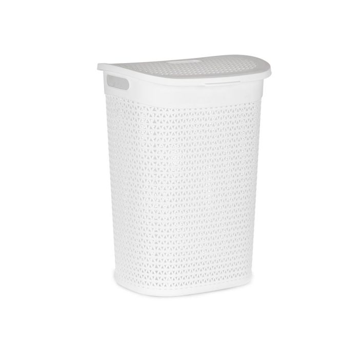 Kipit Cesto Ropa con Tapa 60L Blanco 43.5x34x57 cm (Set de 6)