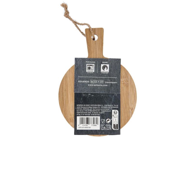 Tabla Aperitivo Bambú Cerámica Tapas Quid 16,5x12x3,6 cm 3