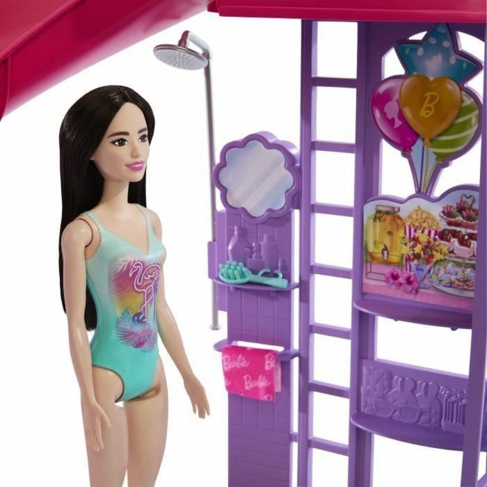 Barbie Piscina de Ensueño JFP01 con Tobogán y Jacuzzi y Más de 20 Accesorios 3
