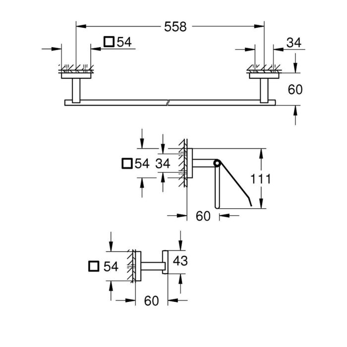 Grohe 41124000 Juego de accesorios 3 en 1 Start Cube Cromo 5