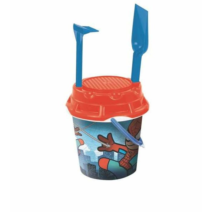 Cubo de playa araña con pala, rastrillo y cedazo. Cubo de playa araña con pala, rastrillo y cedazo.