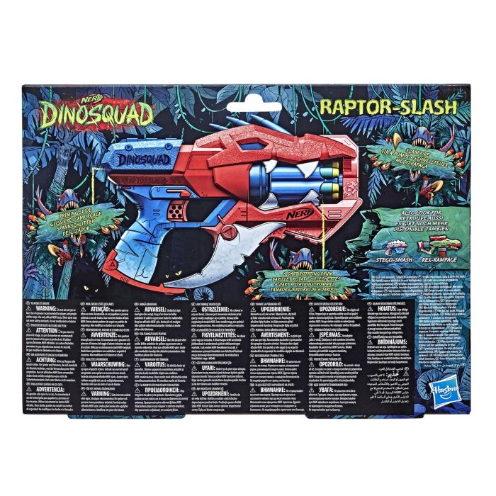 Hasbro Nerf Lanzador Dino Squad Raptor-Slash con Tambor Giratorio de 6 Dardos para Aventuras de Batalla 1