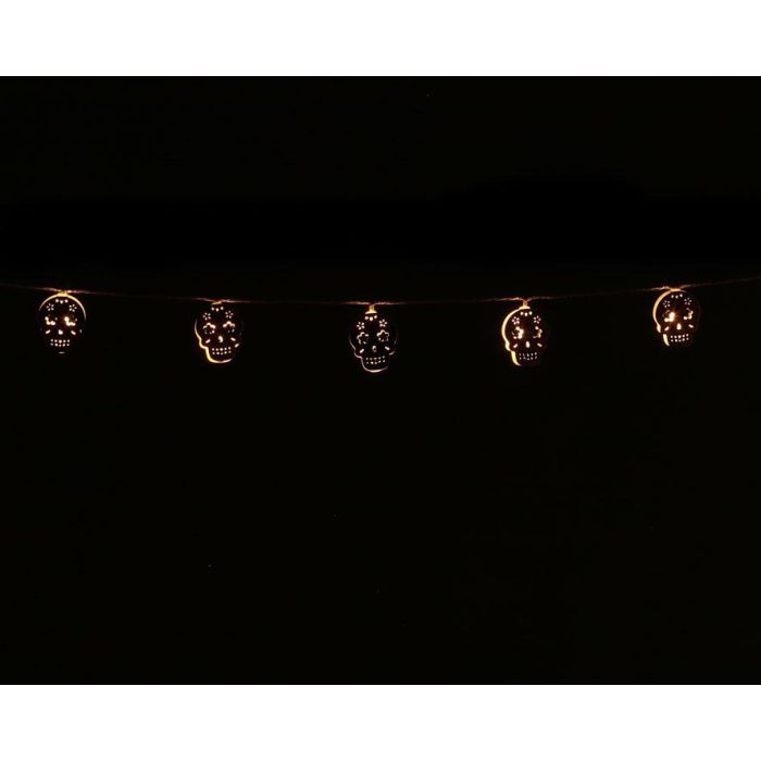 Guirnalda con luz de calaveras Día de los Muertos 170 cm - Decoración festiva colorida 1 Guirnalda con luz de calaveras Día de los Muertos 170 cm - Decoración festiva colorida 1