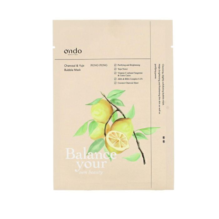 Ondo Beauty 36.5 CHARCOAL & YUJA Mascarilla Burbujeante con Carbón y Yuzu 25 ml