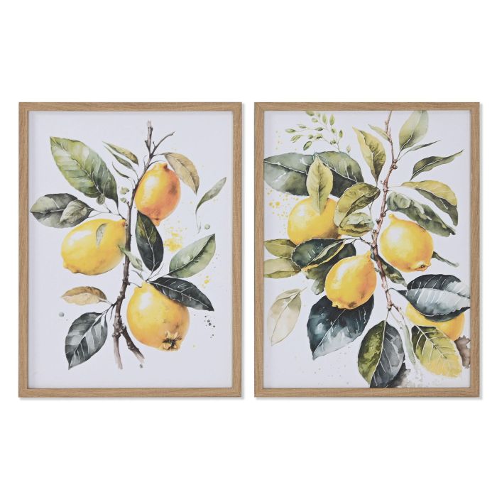 DKD Home Decor Cuadro Mediterráneo Limones Lienzo Amarillo Verde Blanco 40x30 cm | 1.8 cm Fondo (2 Unidades) DKD Home Decor Cuadro Mediterráneo Limones Lienzo Amarillo Verde Blanco 40x30 cm | 1.8 cm Fondo (2 Unidades)