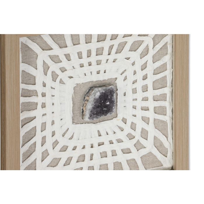 DKD Home Decor Cuadro Moderno Set de 4 Blanco Natural Cristal 22 x 22 cm 2