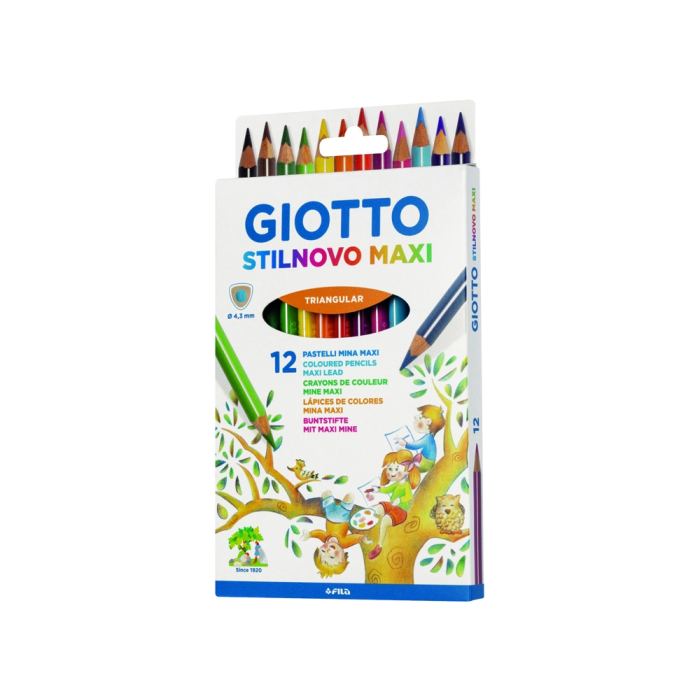 Giotto Lápices de Colores Stilnovo Maxi Caja 12 Unidades Colores Surtidos Mina 4,3 mm 1