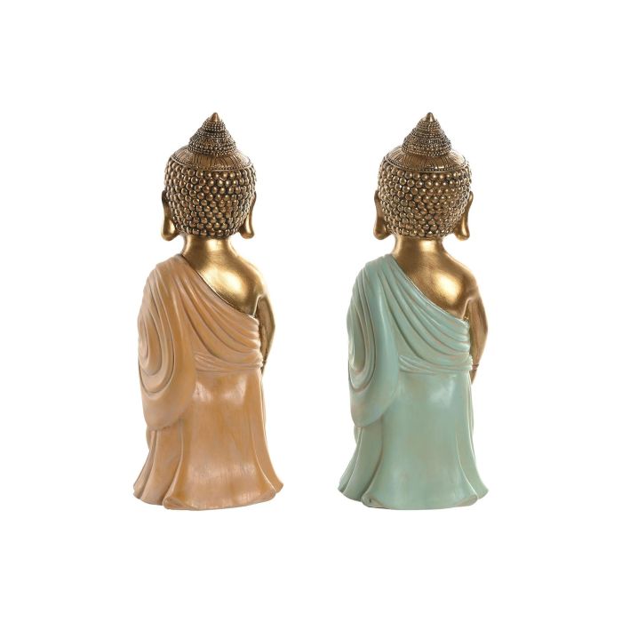 Figura Oriental DKD Home Decor Rosa Verde 8 x 24 x 10 cm (2 Unidades) 2 Figura Oriental DKD Home Decor Rosa Verde 8 x 24 x 10 cm (2 Unidades) 2