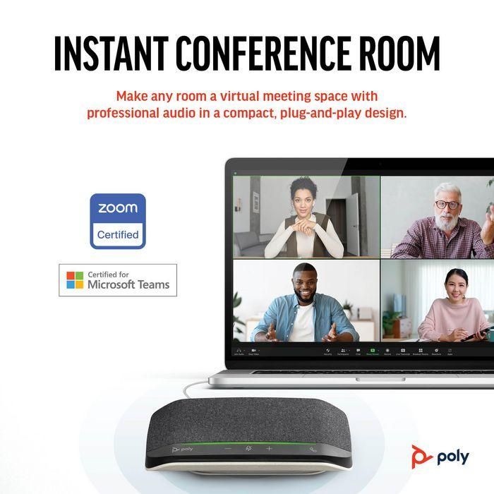 Poly Sync 10 Speakerphone USB-A USB-C para Conferencias con Audio HD y Cancelación de Ruido para Zoom/Teams IP64 2