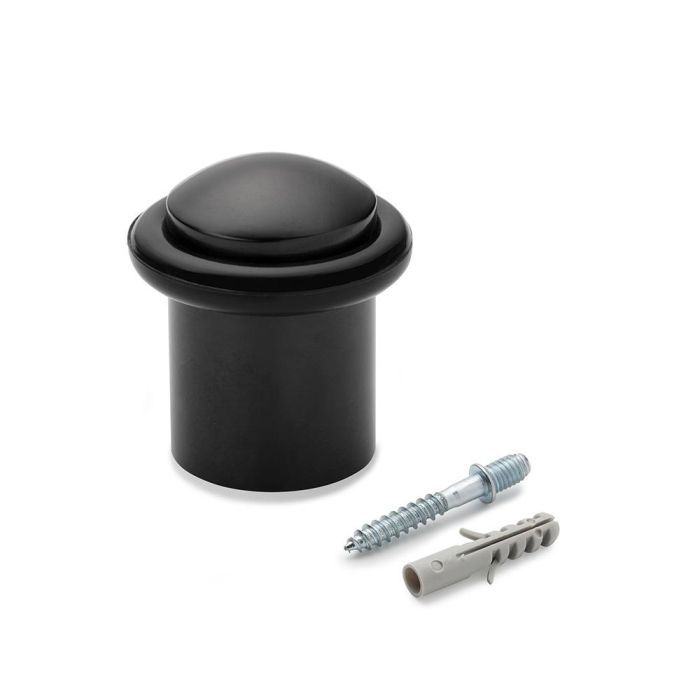 Inofix Tope de Puerta Metálico con Tórica Negro de Latón, con Tornillos Incluidos para Uso Interior 30x27x27 mm Inofix Tope de Puerta Metálico con Tórica Negro de Latón, con Tornillos Incluidos para Uso Interior 30x27x27 mm
