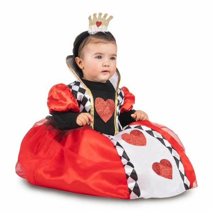 Disfraz reina de corazones bebé vestido con enagua y diadema talla 7-12 m 4 Disfraz reina de corazones bebé vestido con enagua y diadema talla 7-12 m 4