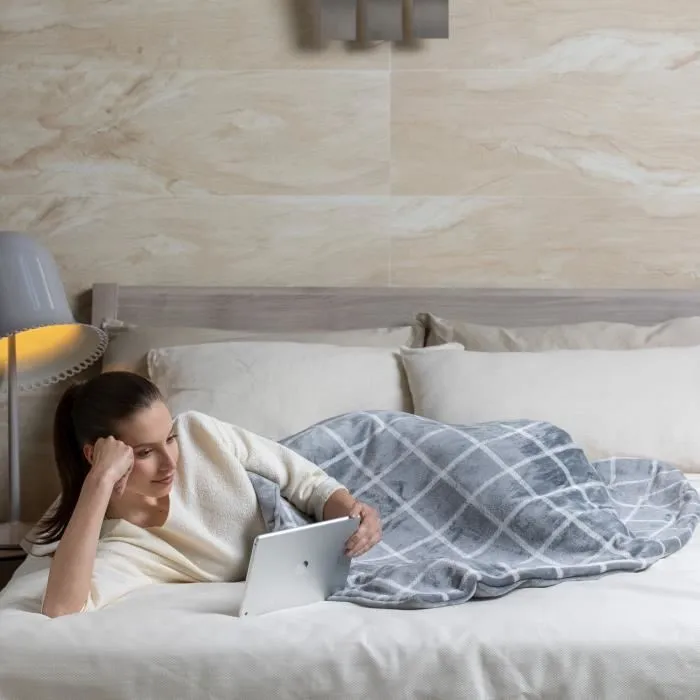 Imetec Manta Térmica IME1685539525171 150x110 cm 6 Temperaturas Tejido Terciopelo y Sherpa Touch Lavable a Máquina