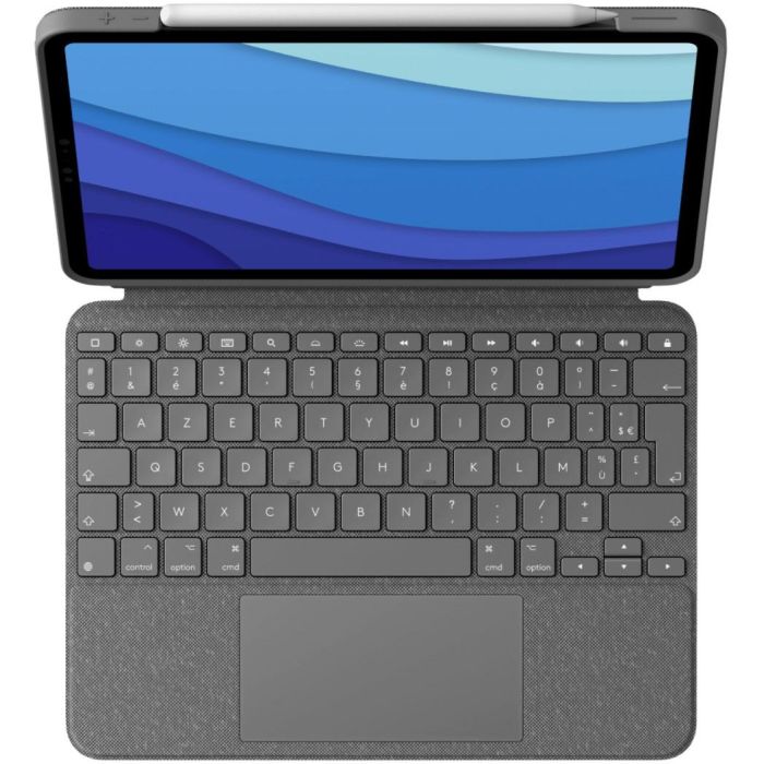 Logitech 920-010144 Combo Touch para iPad Pro 11" (1ª-3ª Gen) Teclado AZERTY Francés con Trackpad Cubierta Retroiluminada Gris Oxford