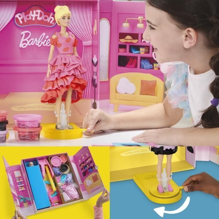 Play-Doh HASG13565L0 Set de plastilina Barbie Fashion Show para niños a partir de 5 años 4