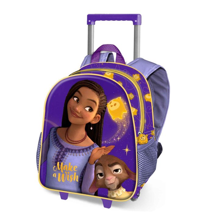 Disney Wish: El Poder De Los Deseos Mochila Infantil 3D Pequeña Star con Ruedas Lila