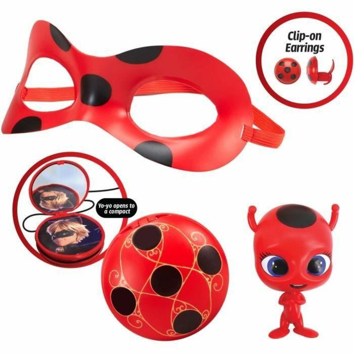Bandai BAN3701405824044 Disfraz Ladybug Miraculous - Set de Transformación con Máscara de Espejo, Yoyo y Pendientes Kwami Tikki 2 Bandai BAN3701405824044 Disfraz Ladybug Miraculous - Set de Transformación con Máscara de Espejo, Yoyo y Pendientes Kwami Tikki 2