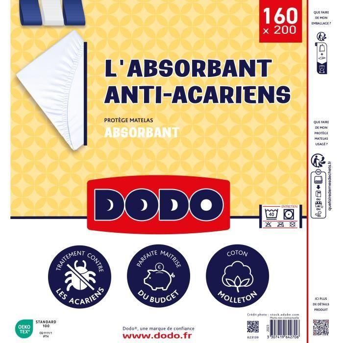 Dodo - Protector del colchón - El absorbente - anti -mite - 160x200 cm - blanco 3 Dodo - Protector del colchón - El absorbente - anti -mite - 160x200 cm - blanco 3