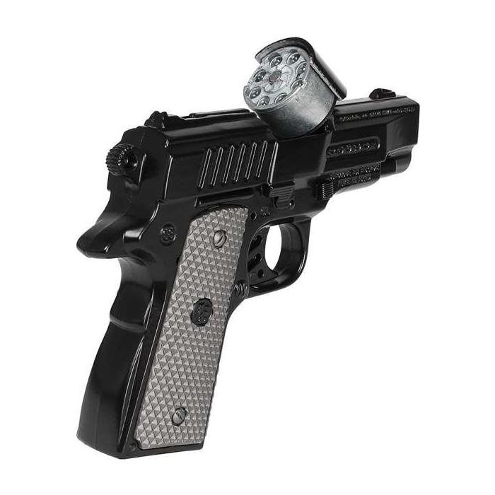 Pistola policía metal 8 tiros color negra 3 Pistola policía metal 8 tiros color negra 3