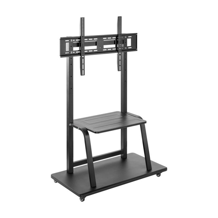 Aisens FT100E-231 Soporte de Suelo Móvil con Ruedas y Freno para TV/Monitor 37-100" hasta 150kg, Bandeja DVD, VESA 800x600mm, Negro