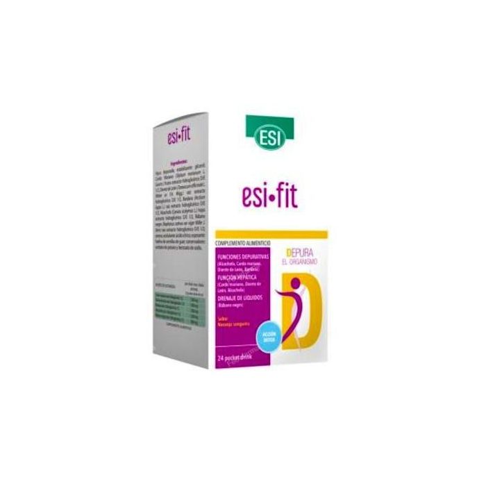 Es Fit Depura Pocket Drink: Complemento alimenticio depurativo para pérdida de peso con alcachofa, cardo mariano y rábano negro, 24 sobres